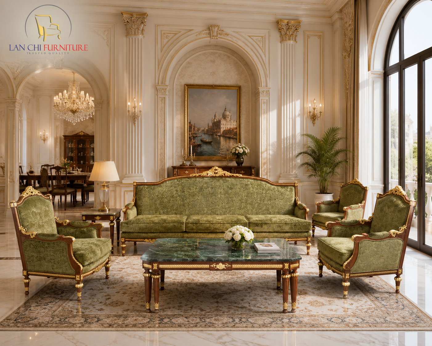 Bàn Trà Imperia Green – Tân Cổ Điển Phong Cách Ý